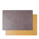 Inmos 4 peças de tapete de mesa de couro sintético estilo couro à prova d'água e resistente a óleo, placemat retangular de dupla face, design sem lavagem
