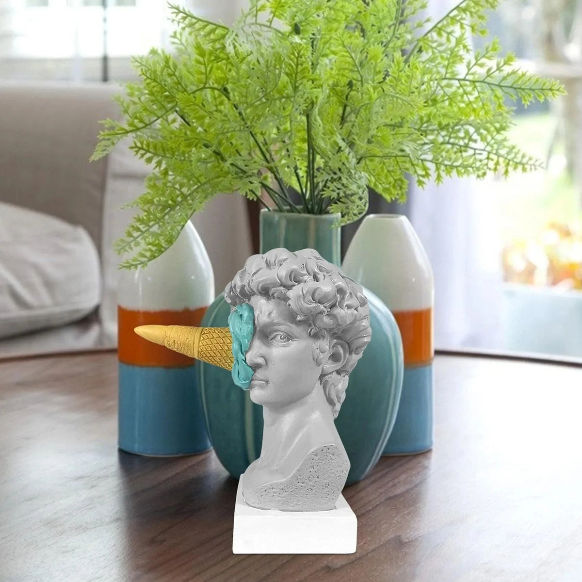 Figura nórdica moderna ornamento sorvete david estatueta decoração de casa escultura escritório estante desktop arte decoração david estátua