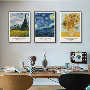 Vincent van gogh escritos impressões e cartazes grande trabalho a noite estrelada pintura em tela decorações para sala de estar arte da parede