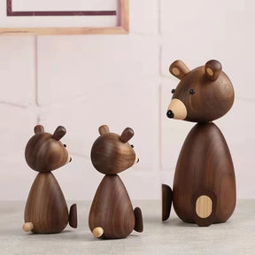 Dinamarca de madeira urso marrom decoração para casa estatuetas alta qualidade design nórdico decoração do quarto presentes/artesanato/brinquedos da família decoração para casa