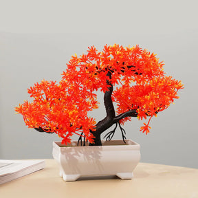 Plantas artificiais bonsai pequena árvore simulação pote plantas flores falsas mesa vaso ornamentos para hotel jardim decoração de casa