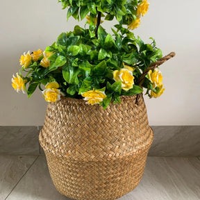 Vime Rattan Pendurado Flowerpot, Seagrass Cestas De Armazenamento, Folding Cestas De Lavanderia, Palha, Pastoral, Jardim, Planta, Decoração Home