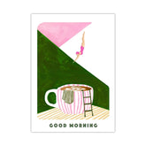 Retro café mergulho cartaz pintura em tela bom dia amante do café impressão arte da parede para sala de estar casa cozinha decoração sem moldura