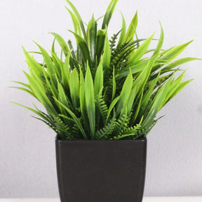 1pc planta falsa pote preto, mini planta artificial em vaso de eucalipto para decoração de mesa de banheiro de fazenda de escritório doméstico interno
