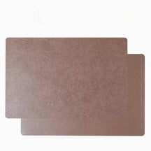 Inmos 4 peças de tapete de mesa de couro sintético estilo couro à prova d'água e resistente a óleo, placemat retangular de dupla face, design sem lavagem