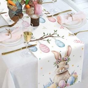 pano da páscoa ovos coloridos corredor de mesa de linho decoração de festa de férias fazenda cozinha corredor de mesa de jantar decorações de páscoa