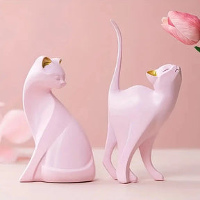 Resina Casais Estátuas Do Gato Para Decorações Home, Estatueta Animal, Criativo Europeu, Presente De Casamento, Escultura Decorativa