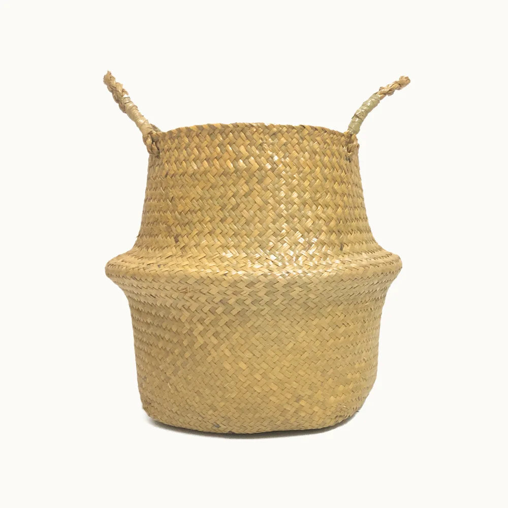 Vime Rattan Pendurado Flowerpot, Seagrass Cestas De Armazenamento, Folding Cestas De Lavanderia, Palha, Pastoral, Jardim, Planta, Decoração Home