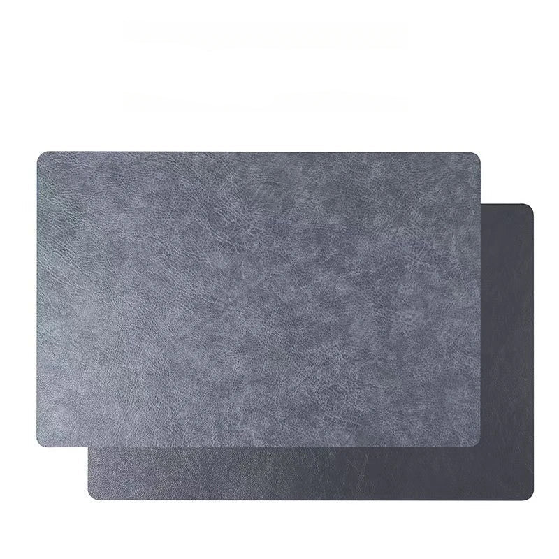 Inmos 4 peças de tapete de mesa de couro sintético estilo couro à prova d'água e resistente a óleo, placemat retangular de dupla face, design sem lavagem