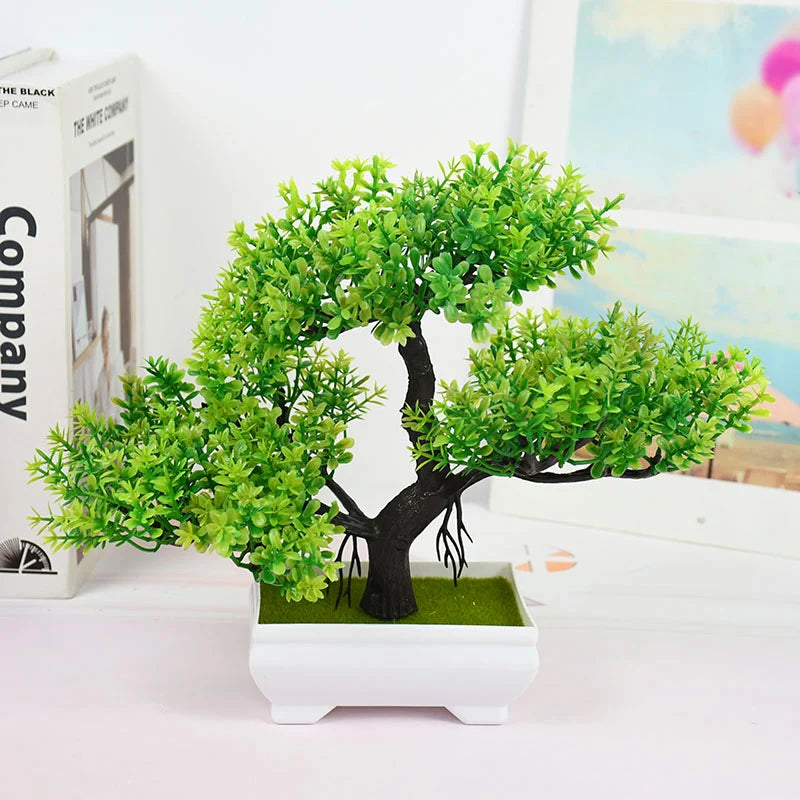 Pote Pequeno Artificial De Bonsai, Planta Falsa, Flores, Enfeites Em Vaso, Decoração De Mesa De Quarto De Casa, Decoração Do Jardim Do Hotel