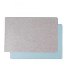 Inmos 4 peças de tapete de mesa de couro sintético estilo couro à prova d'água e resistente a óleo, placemat retangular de dupla face, design sem lavagem