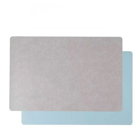 Inmos 4 peças de tapete de mesa de couro sintético estilo couro à prova d'água e resistente a óleo, placemat retangular de dupla face, design sem lavagem