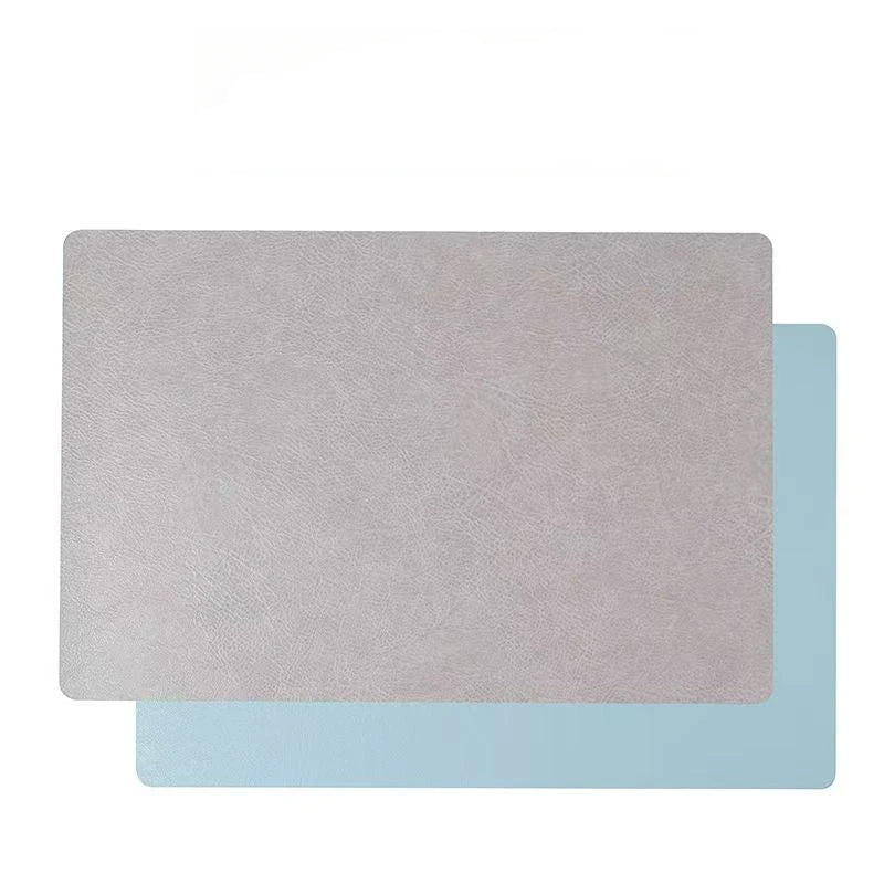 Inmos 4 peças de tapete de mesa de couro sintético estilo couro à prova d'água e resistente a óleo, placemat retangular de dupla face, design sem lavagem