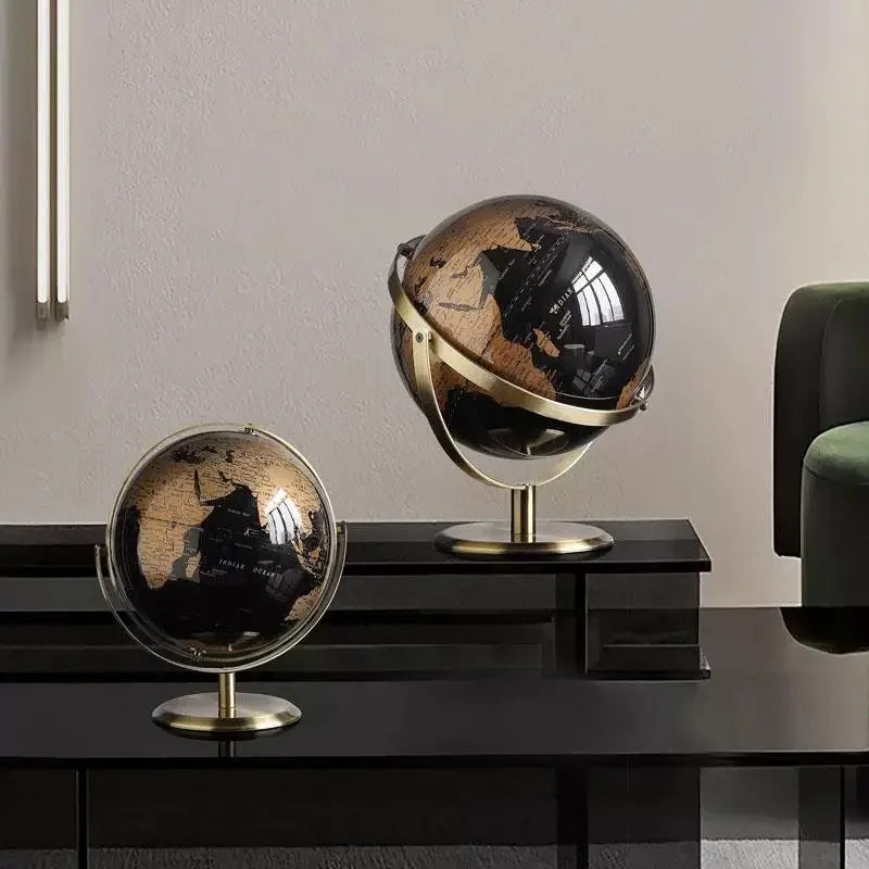 Arte criativa de globo giratório de metal, adequada para crianças, educação em sala de aula, aprendizagem, sala de estar, escritório, decoração de mesa