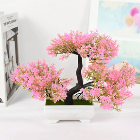 Pote Pequeno Artificial De Bonsai, Planta Falsa, Flores, Enfeites Em Vaso, Decoração De Mesa De Quarto De Casa, Decoração Do Jardim Do Hotel