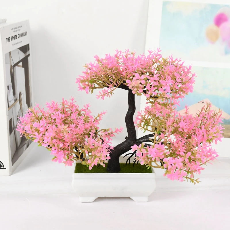 Pote Pequeno Artificial De Bonsai, Planta Falsa, Flores, Enfeites Em Vaso, Decoração De Mesa De Quarto De Casa, Decoração Do Jardim Do Hotel