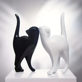 Resina Casais Estátuas Do Gato Para Decorações Home, Estatueta Animal, Criativo Europeu, Presente De Casamento, Escultura Decorativa