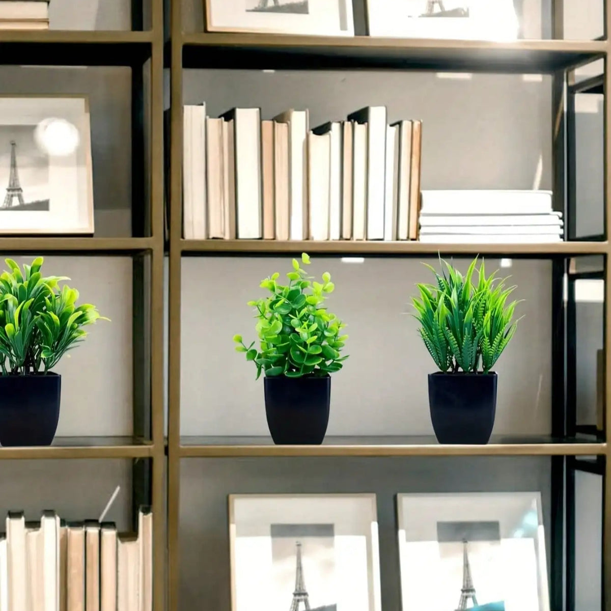 1pc planta falsa pote preto, mini planta artificial em vaso de eucalipto para decoração de mesa de banheiro de fazenda de escritório doméstico interno