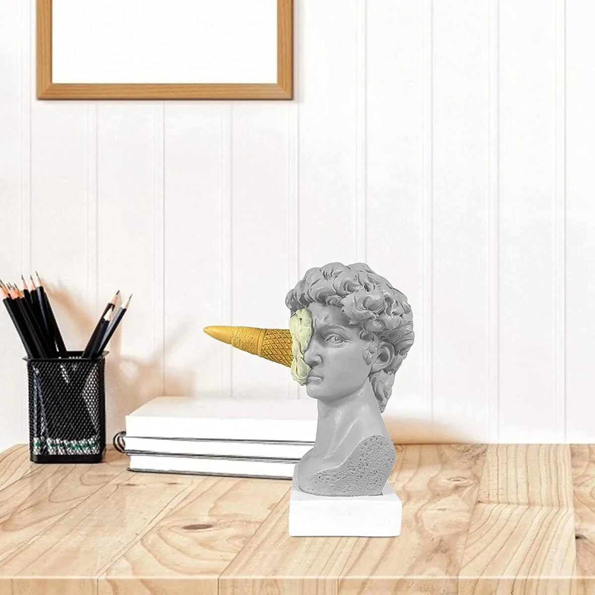 Figura nórdica moderna ornamento sorvete david estatueta decoração de casa escultura escritório estante desktop arte decoração david estátua