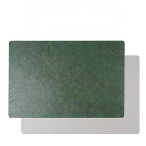 Inmos 4 peças de tapete de mesa de couro sintético estilo couro à prova d'água e resistente a óleo, placemat retangular de dupla face, design sem lavagem