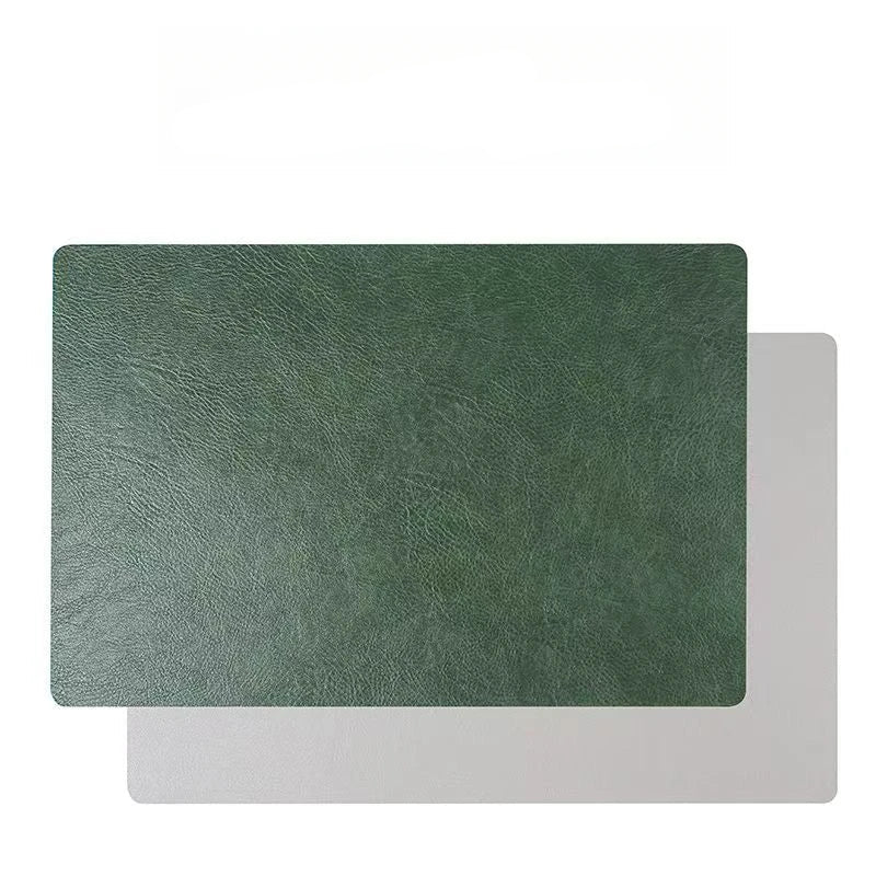 Inmos 4 peças de tapete de mesa de couro sintético estilo couro à prova d'água e resistente a óleo, placemat retangular de dupla face, design sem lavagem