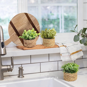Xiya flor verde plantas artificiais eucalipto grama tecido pequenas vasos de plantas grama mound 11cm material pe decoração para casa