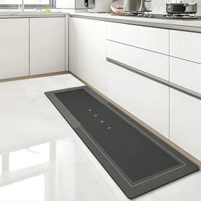 Terra de diatomácea absorvente anti-incrustante tapetes de cozinha banheiro antiderrapante cozinha esfregatável tapete longo