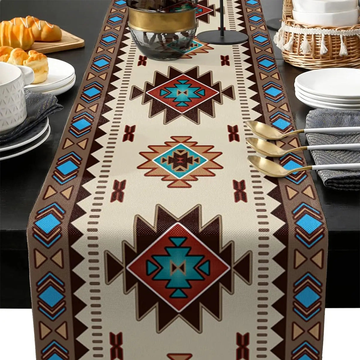 Boho americano estilo indiano corredores de mesa de linho cômoda cachecóis decoração de mesa reutilizável cozinha mesa de jantar corredores decoração de festa