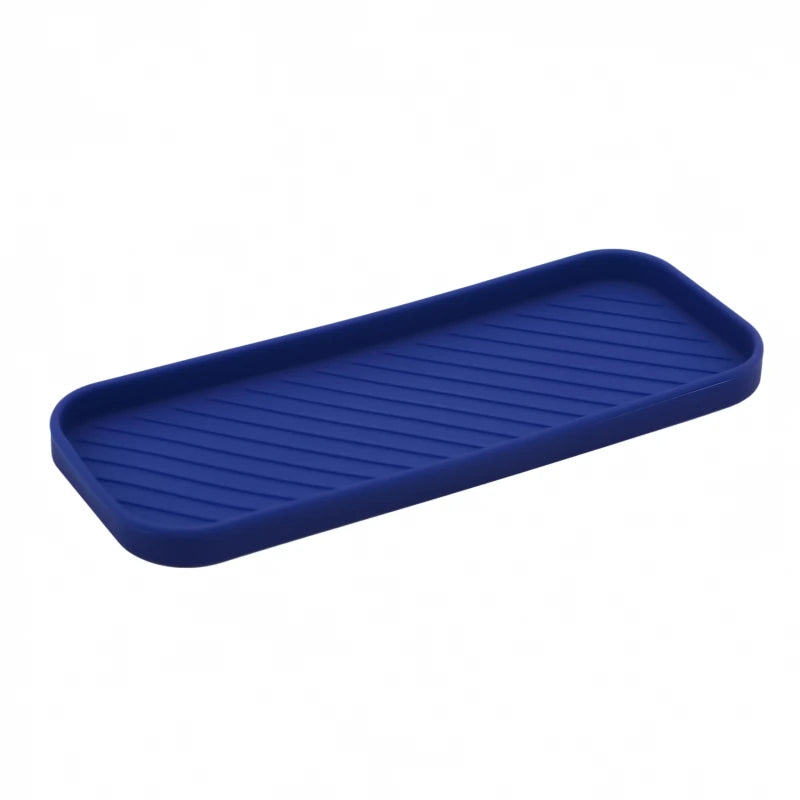 Bandeja de drenagem de silicone para talheres copo de água frutas vegetais pia da cozinha organizador bandeja de armazenamento esponja titular dispensador de sabão