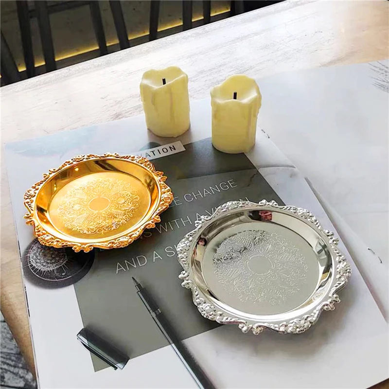 Mini Armazenamento Bandeja Plástica para Exibição De Jóias, Prato De Bolo De Prata, Prato De Frutas, Exibição De Sushi, Decoração De Casa, Adereços De Foto, Festa