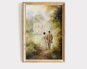Orgulho e preconceito arte de parede impressão em tela pintura a óleo elizabethennet e mr darcy cottagecore cartazes decoração de casa