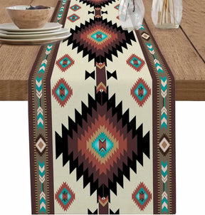 Boho americano estilo indiano corredores de mesa de linho cômoda cachecóis decoração de mesa reutilizável cozinha mesa de jantar corredores decoração de festa