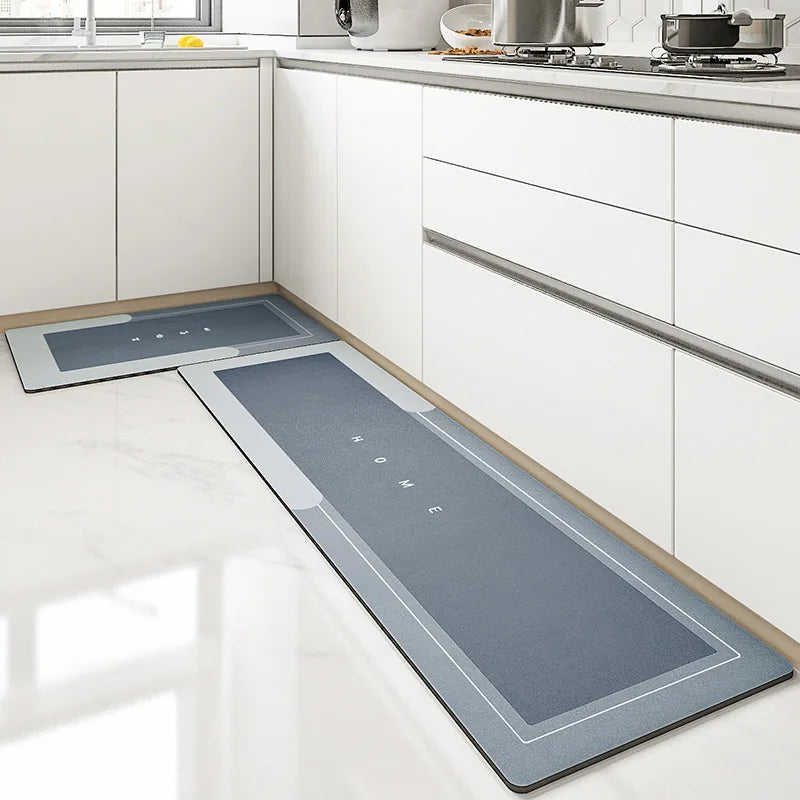 Terra de diatomácea absorvente anti-incrustante tapetes de cozinha banheiro antiderrapante cozinha esfregatável tapete longo