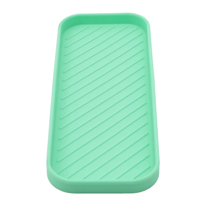 Bandeja de drenagem de silicone para talheres copo de água frutas vegetais pia da cozinha organizador bandeja de armazenamento esponja titular dispensador de sabão