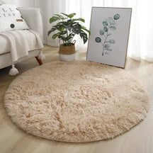 Tapete redondo de pelúcia super macio, tapete branco fofo para sala de estar, decoração de casa, quarto de criança, salão de beleza, pilha grossa