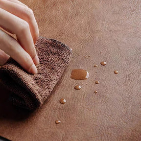 Inmos 4 peças de tapete de mesa de couro sintético estilo couro à prova d'água e resistente a óleo, placemat retangular de dupla face, design sem lavagem